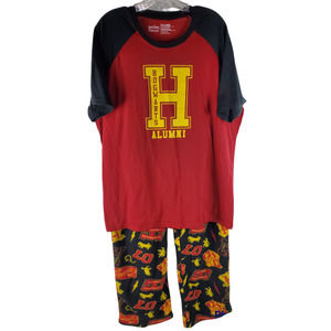 Warner Bros Harry Potter Mens XXL Pajama Set Red Yellow Black Hogwarts Sleepwear